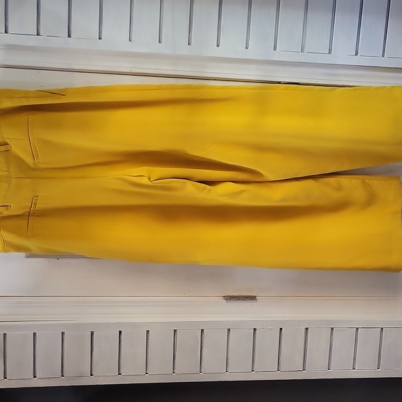 SERGIO HUDSON, Bright Yellow Wide-Leg Pants, SIZE L - Picture 5 of 7